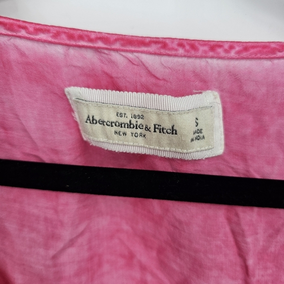 Abercrombie & Fitch Pink Eyelet Hem Top Blouse Size Small - Picture 3 of 6